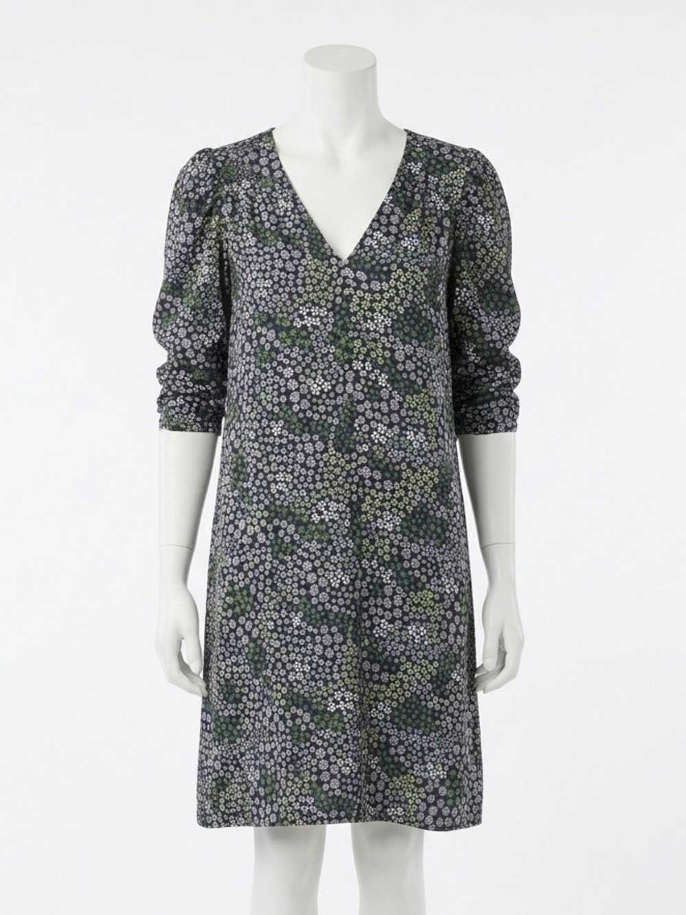 See By Chloe Ditsy Floral V Neck Puff Sleeve Mini Dress Cottagecore Twee L